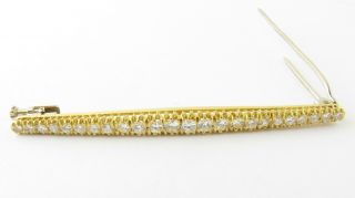 Vintage 18 Karat Yellow Gold And Diamond Bar Pin 4463
