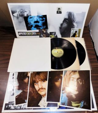1975 Rock Vinyl Lp The Beatles White Album Apple Swbo - 101 Embossed Complete E/v,
