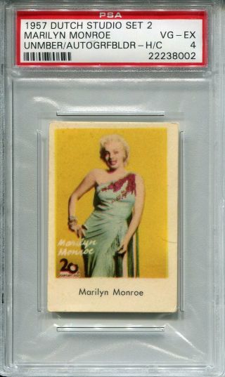 1957 Dutch Gum Cards Unnumbered Studio Set 2 Marilyn Monroe Psa 4 Pop 3,  0 Highr