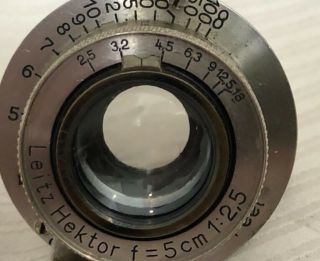 Vintage Leitz Hector 50mm F: 2.  5 Screw Mount Lens,  Nickel