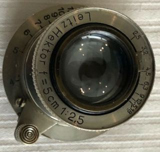VINTAGE LEITZ HECTOR 50MM F: 2.  5 Screw mount Lens,  Nickel 2