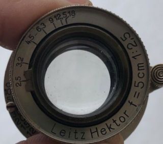 VINTAGE LEITZ HECTOR 50MM F: 2.  5 Screw mount Lens,  Nickel 4