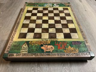Sticks Furniture Vintage Custom Chess/checkers Game Table (2000)