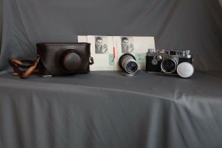 Vintage 1957 Leica Iiig Rangefinder Camera Ernst Leitz Wetzlar 50mm F2 & 90mm F4