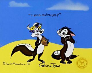 Pepe Le Pew Cel I Am A Satire Yes? Kitty Rare Warner Bros Signed Chuck Jones
