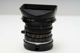 Leica Leitz Elmarit 28mm 2.  8 Lens Vintage with Hood Ships from USA Wide Angle 5