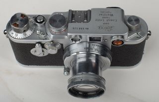Vintage Leica IIIf - 698126 Camera 1954 w/ 3 Lenses and Tripod Ball Head 4