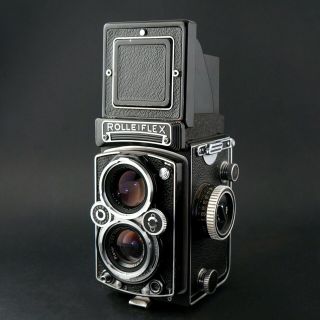 Vintage Rolleiflex TLR Film Camera,  75mm F3.  5 Planar Lens w Leather Case XLNT NR 6