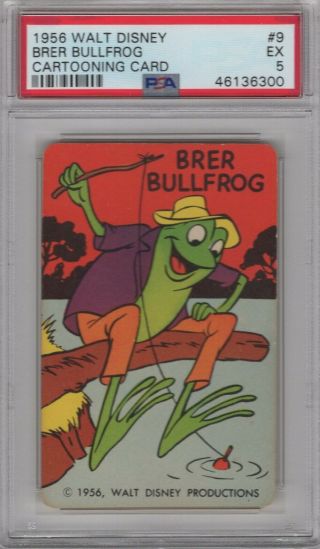 1956 Walt Disney Cartooning Card 9 Brer Bullfrog Graded Psa 5