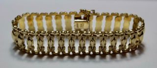 Vintage Fancy Link Aurafin Italian Bracelet 14k Yellow Gold 7 1/2 " Long 17.  3gram