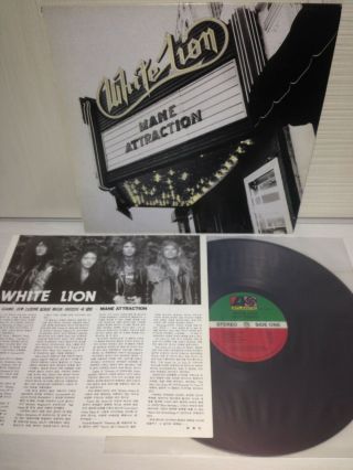 White Lion - Mane Attraction 1991 Korea Lp Vinyl Insert No Barcode