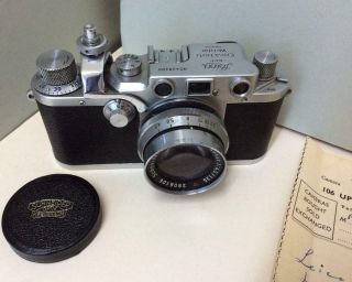 Vintage Leica Leitz M3c Camera C1946 - 47,  Xenar 1.  45 Lens Receipt 1952