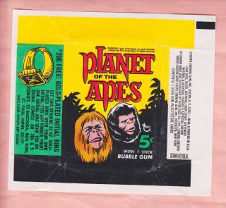 1969 Topps Planet Of The Apes 5 Cents Wax Wrapper Nm/mt