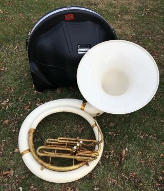 Vintage King Sousaphone Tuba Brass Fiberglass Marching W/case As/is