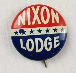Richard Nixon Lodge 1960 Gop Republican Campaign Pin Button Green Duck Chicago