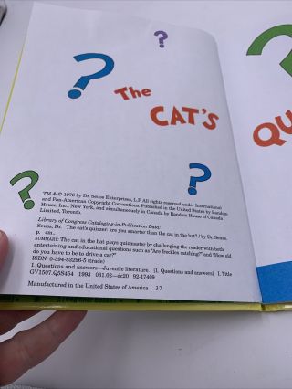 Dr Suess Book The Cat’s Quizzer Are You Smarter Than The Cat In The Hat? 5