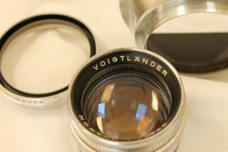 Vintage Voigtlander Nokton 50mm 1,  5 for Prominent,  complete UV filter hood cap 3