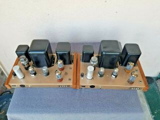 Pair Vintage Heathkit W4 Mono Tube Amplifiers Restored