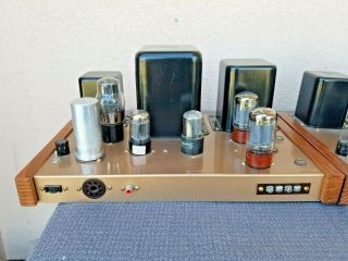 Pair Vintage Heathkit W4 mono tube amplifiers restored 2