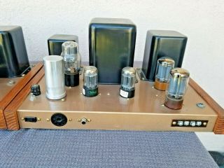 Pair Vintage Heathkit W4 mono tube amplifiers restored 3