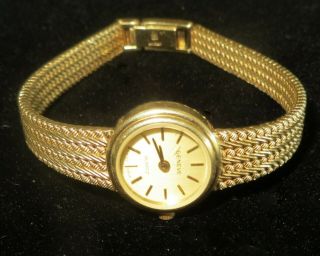 Vintage Ladies Geneve Swiss Made 14k Yellow Gold Quartz 7 " Watch 27.  39 Grams
