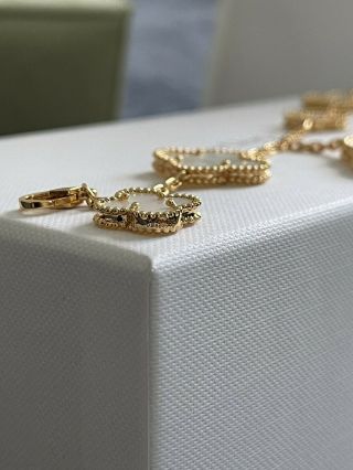 Van Cleef & Arpels 18k Yellow Gold Vintage Alhambra Bracelet White Onyx 6
