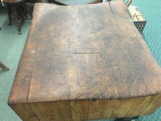 Vintage Butcher Block Table Solid Wood John Boos 35 x 30 Inch Kitchen Island 3