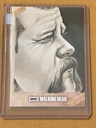 The Walking Dead Season 6 Sketch Card 1/1 Mark Mangum Hand Drawn Art