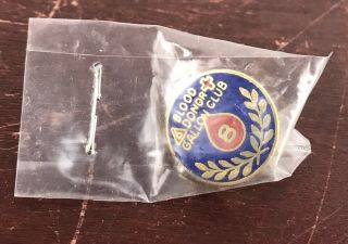 Red Cross Blood Donor 8 Gallon Club Lapel Pin Blue Gold & Red Color