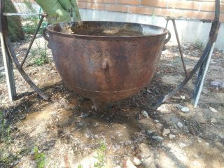 Large Vintage Cast Iron 3 Footed 19 " Cauldron Cooking Pot Kettle