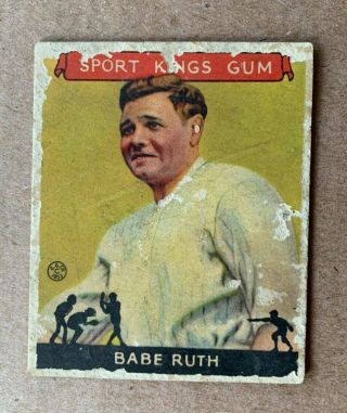 Babe Ruth 1933 Goudey Sport Kings Gum Vintage Card Yankees Mlb Hof