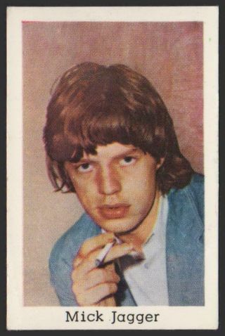 Mick Jagger - The Rolling Stones - 1966 Vintage Dutch Pop Stars Set Gum Card