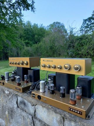 2 Heathkit W4 - Am Vintage Mono Amplifiers W/2 Wa - P2 Preamps.  P&p,  Matching Pairs