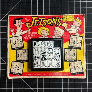 1960s Roalex Jetsons Slide Tile Puzzle On Orignial Backing Card