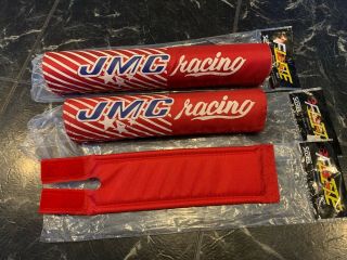 Nos 1980s Red Jmc Racing Pad Set Vintage Old School Bmx Hutch Cw Gjs Gt