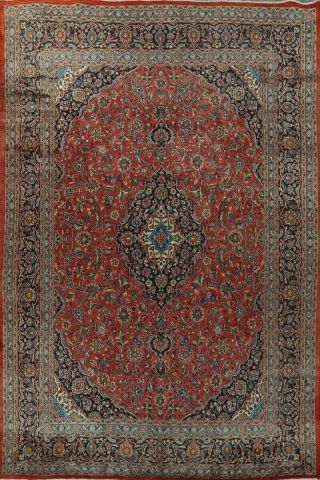 Semi Antique Traditional Floral Large Area Rug Handmade Oriental Carpet 10x13