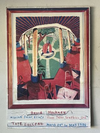 David Hockney Hotel Well Lithograph Poster Tate Gallery Modern Pop Art Vintage