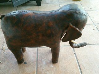 Omersa Abercrombie Fitch Vintage Leather Elephant Foot Stool Trunk Rare