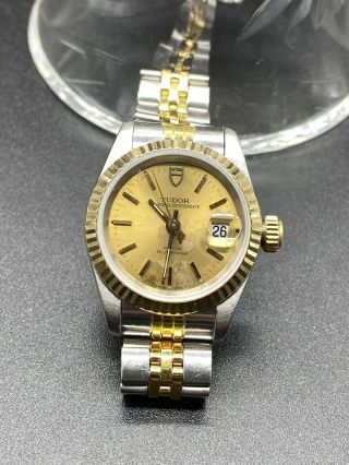 Vintage Rolex Tudor Prince Oysterdate 2 - Tone Automatic Ladys Watch