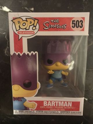 Funko Bartman 503 The Simpsons Bartman Vinyl Pop Figure Bart Simpson Box Damage