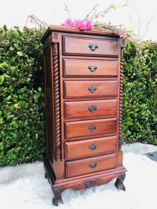 7 - Drawer Lingerie Chest,  Solid Wood,  Brown 2
