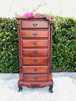 7 - Drawer Lingerie Chest,  Solid Wood,  Brown 3