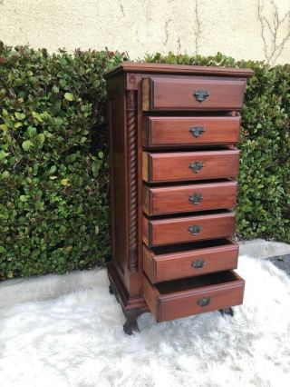 7 - Drawer Lingerie Chest,  Solid Wood,  Brown 5