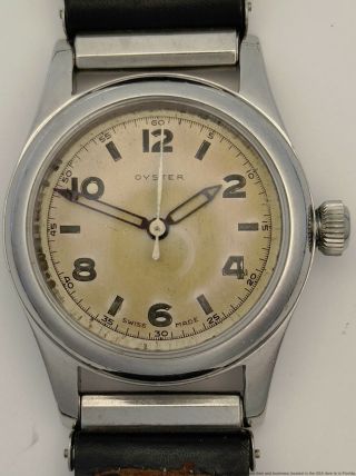 Scarce Oyster Rolex 2784 Tropical Dial Sweep Seconds Mens Vintage Watch