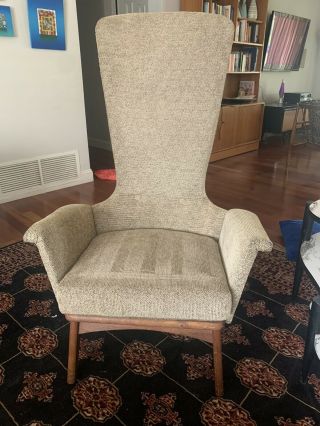 Mid Century Modern Vintage Adrian Pearsall High Back Accent Lounge Chair 1960s
