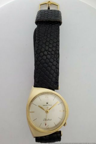 Vintage Hamilton Electric Savitar 14k Solid Gold Arbib Design Asymmetric Watch