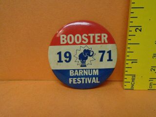 1971 Barnum Festival Circus Tin Litho Pinback,  2.  25 " D,  Mcdonald 