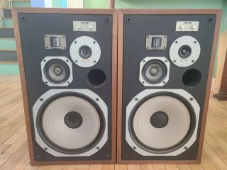 Two Pioneer Hpm - 100 Stereo Speakers 4 - Way 100 Watt Jbl L100 Vintage