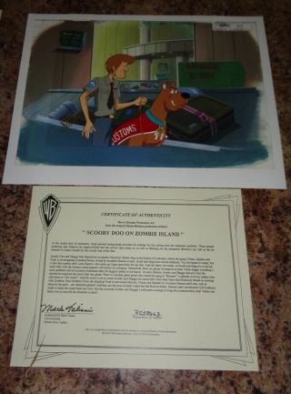 Hanna Barbera Scooby Doo Shaggy Zombie Island Production Cel Custom Agents. 3