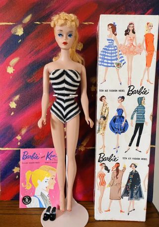 Vintage Ponytail 4 Barbie W/ Box,  Bright Blonde All Tm Body